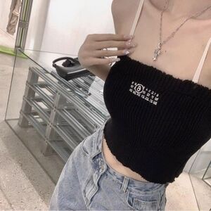 MM6 Maison Margiela Distressed Knitted Top